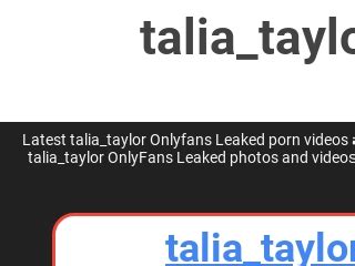 talia taylor onlyfans nudes|talia